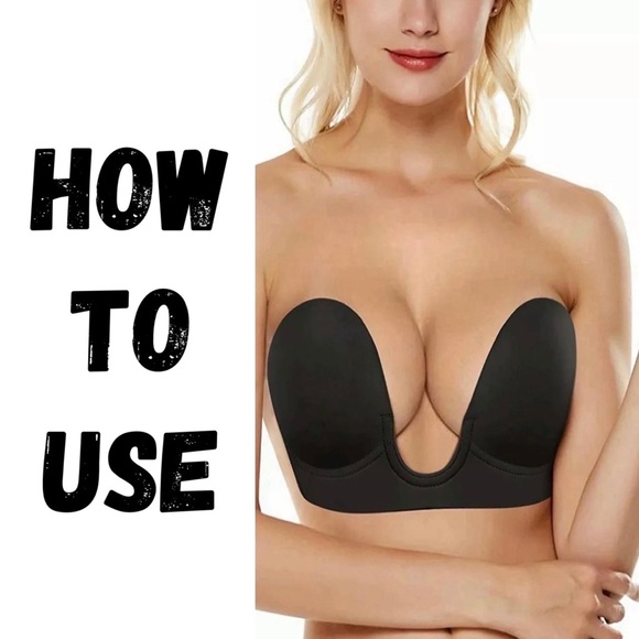 🔥On Sale limited time🆕U - Plunge Push Up Bra Backless, Strapless, Adhesive Bra - Picture 5 of 16